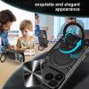 Удароустойчив твърд гръб / Кейс Defender Armor Ring Magnetic Holder lens cover Honor 600 - черен
