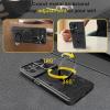 Удароустойчив твърд гръб / Кейс Defender Armor Ring Magnetic Holder lens cover Motorola Moto G37 - черен