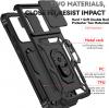 Удароустойчив гръб TPU кейс Slide Camera Case Magnetic Finger Ring Car Holder за Xiaomi 14T / Xiaomi 14T Pro - черен