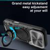 Удароустойчив твърд гръб / Кейс Defender Armor Ring Magnetic Holder lens cover Honor 600 - черен