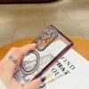 Луксозен силиконов калъф / гръб / Diamond с безжично зареждане MagSafe кейс за Samsung Galaxy A25 5G - прозрачен с протектори за камерите розов кант