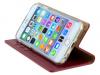 Луксозен кожен калъф със стойка MERCURY GOOSPERY за Apple iPhone 6 / iPhone 6S - тъмно червен / Blue Moon Flip