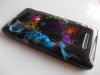 Силиконов калъф / гръб / TPU за Sony Xperia M - черен с цветя / Dance