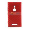 Заден предпазен твърд гръб със силиконов кант за Nokia Lumia 925 - Cube texture / червен