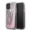 Оригинален силиконов гръб 3D Water Case за Apple iPhone 11 6.1" - прозрачен / розов брокат / KARL LAGERFELD