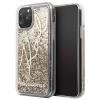 Оригинален силиконов гръб 3D Water Case за Apple iPhone 11 Pro Max 6.5" - прозрачен / златист брокат / KARL LAGERFELD