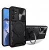 Удароустойчив гръб TPU кейс Slide Camera Case Magnetic Finger Ring Car Holder за Samsung Galaxy A05s - черен