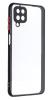Луксозен твърд кейс Shockproof case със силиконов кант за Samsung Galaxy A12 - прозрачен / черен кант