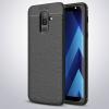 Луксозен силиконов калъф / гръб / TPU за Samsung Galaxy A6 Plus 2018 - черен / имитиращ кожа