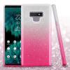 Силиконов калъф / гръб / TPU за Samsung Galaxy Note 9 - преливащ / сребристо и розово / брокат