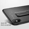 Луксозен силиконов гръб със стойка за Apple iPhone XS MAX - Carbon / черен