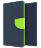Кожен калъф Flip тефтер Mercury GOOSPERY Fancy Diary със стойка за Lenovo A7000 - тъмно синьо и зелено