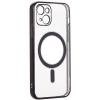 Луксозен силиконов калъф / кейс / MagSafe case за Apple iPhone 13 Pro 6.1" - прозрачен / черен кант