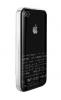 Луксозен предпазен твърд гръб със силиконов кант Dexim за Apple iPhone 4 / iPhone 4S + скрийн протектор - черен с бял кант