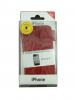 Кожен калъф от естествена кожа за Apple iPhone 4 - Червен