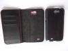 Луксозен кожен калъф Flip с магнитен твърд гръб и стойка / 3в1 / Corsair за Samsung Galaxy Note 2 II N7100 - черен
