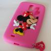 Силиконов калъф / гръб / TPU 3D за Samsung Galaxy S5 G900 - цикламен / Minnie Mouse