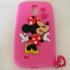 Силиконов калъф / гръб / TPU 3D за Samsung Galaxy S5 G900 - цикламен / Minnie Mouse