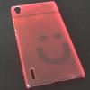 Ултра тънък твърд гръб / капак / за Huawei Ascend P7 - розов / Smile Face