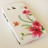 Кожен калъф Flip тефтер Flexi за Huawei Ascend Y511 - бял с цветя