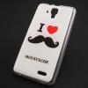 Силиконов калъф / гръб / TPU за Lenovo A536 - бял / moustache