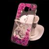 Луксозен силиконов калъф / гръб / TPU с камъни за Samsung Galaxy A5 2016 A510 - прозрачен / розови цветя
