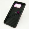 Луксозен силиконов калъф / гръб / TPU ROYCE за Samsung Galaxy S7 G930 - черен / розов кант
