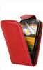 Кожен калъф Flip тефтер за HTC Desire C - червен