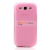 Силиконов гръб / калъф / TPU за Samsung Galaxy S3 I9300 / SIII I9300 - розов с бял кант