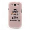 Силиконов калъф / гръб / TPU за Samsung Galaxy S3 i9300 / Samsung SIII i9300 - Keep Calm and Love mustache  / розов