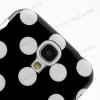 Силиконов предпазен гръб за Samsung Galaxy S4 IV i9500 - черен с бели точки