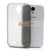 Силиконов калъф / гръб / TPU за Samsung Galaxy S4 I9500 / I9505 - сив / прозрачен
