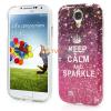 Силиконов калъф / гръб / TPU за Samsung Galaxy S4 i9500 i9505 - Keep Calm and Sparkle / розов