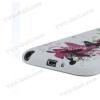 Силиконов калъф ТПУ за Samsung Galaxy Note II/2 N7100 - бял с розови пеперуди