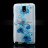 Силиконов калъф / гръб / TPU за Samsung Galaxy Note 3 N9000 N9005 - бял със сини цветя
