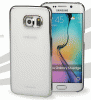 Луксозен твърд гръб / капак / USAMS Kingsir Series за Samsung Galaxy S6 Edge G925 - прозрачен със сребрист кант