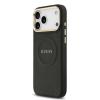 Оригинален кейс Guess Peony Hot Stamp MagSafe За iPhone 17 Pro Max - Черен