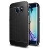 Силиконов калъф / гръб / TPU за Samsung Galaxy S6 Edge G925 - черен / тъмно сив кант 