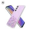 Силиконов калъф / гръб / Brillant Clear Case за Samsung Galaxy A03s - розов / сребрист брокат