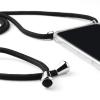 Удароустойчив силиконов калъф / гръб / TPU с връзка за Apple iPhone XS Max - прозрачен / черна връзка