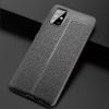 Луксозен силиконов калъф / гръб / TPU за Samsung Galaxy A51 - черен / имитиращ кожа