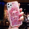 Луксозен твърд гръб 3D Water Case за Samsung Galaxy A21s - течен гръб с розов брокат / Drakaple