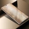 Луксозен калъф Clear View Cover с твърд гръб за Huawei P30 Lite - златист