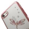 Луксозен твърд гръб KINGXBAR Swarovski Diamond за Apple iPhone 7 - прозрачен със Rose Gold кант / Dragonfly