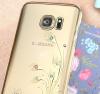 Луксозен твърд гръб KINGXBAR Swarovski Diamond за Samsung Galaxy S7 G930 - прозрачен със златен кант / Elegant