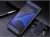 Луксозен твърд гръб за Samsung Galaxy S7 Edge G935 - тъмно син / кожен