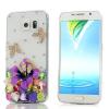 Луксозен твърд гръб с камъни 3D Luxury Diamond Bling Rhinestone Case за Samsung Galaxy S6 G920 - прозрачен / Clear Butterflies and Flowers