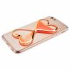 Силиконов калъф / гръб / TPU 3D за Apple iPhone 5 / iPhone 5S / iPhone SE - прозрачен с оранжев брокат / пясъчен часовник / сърца