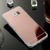 Луксозен силиконов калъф / гръб / TPU за Samsung Galaxy S7 Edge G935 - Rose Gold / огледален