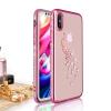 Луксозен силиконов калъф BLING BALLY / гръб / TPU с камъни за Apple iPhone X - прозрачен с Rose Gold кант / паун